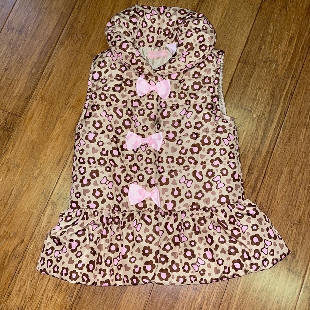 NWOT Kids Headquarters girls leopard vest size 6
